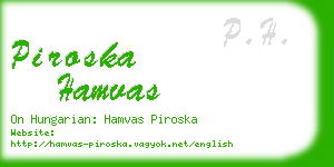 piroska hamvas business card